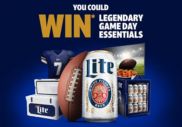 Miller Lite Legendary Gameday Essentials Sweepstakes – Win a $2,009 Gameday Lounge Bundle [172 Winners]