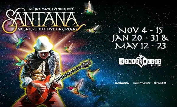 SiriusXM Santana at House of Blues Las Vegas Sweepstakes – Win a $3,000 Vegas Trip