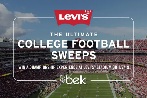 Belk.com Levi's College Football Sweepstakes: Win a Trip, Ticket & Merchandise
