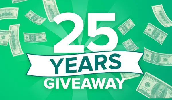 Check Into Cash 25th Anniversary Sweepstakes: Win 1 of 25 Cash Prizes