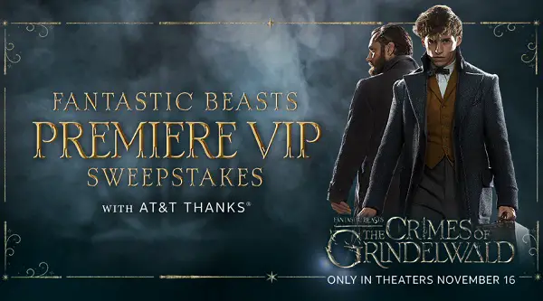 Fantastic Beasts Premiere VIP Sweepstakes on fbpremierevip.com