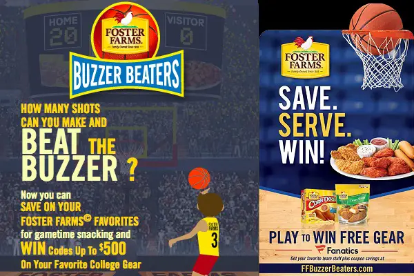 Foster Farms Buzzer Beaters Instant Win Game