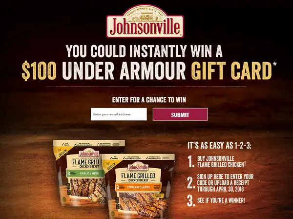 Johnsonville Flame Grilled Chicken Instant Win Game