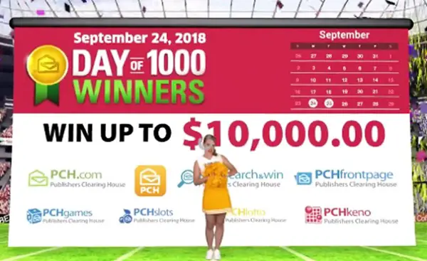 PCH Day of 1000 Winners Sweepstakes Giveaway No. 12034