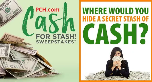 Win $20,000 in PCH Secret Cash Stash Sweepstakes