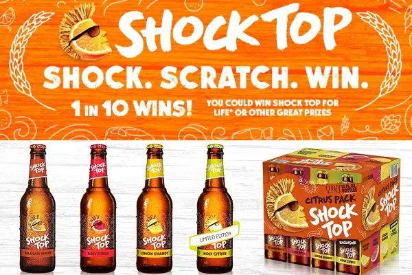 Shocktop Shock Scratch Win Sweepstakes: Win Shock Top for Life!!