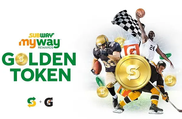 Subway Golden Token Instant Win Game: Win Over 2000 Prizes Instantly!