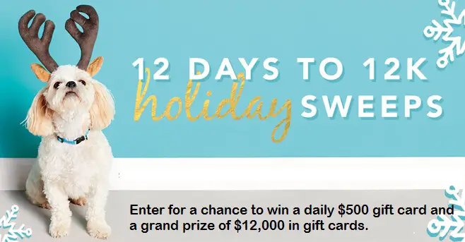 TJX.com 12 Days to 12K Holiday Sweepstakes