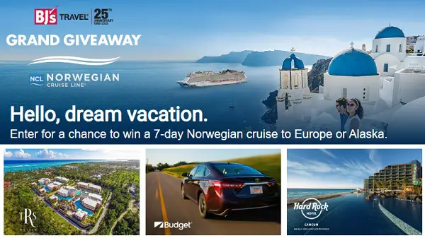 BJ's Travel Free Cruise Vacation Giveaway 2023