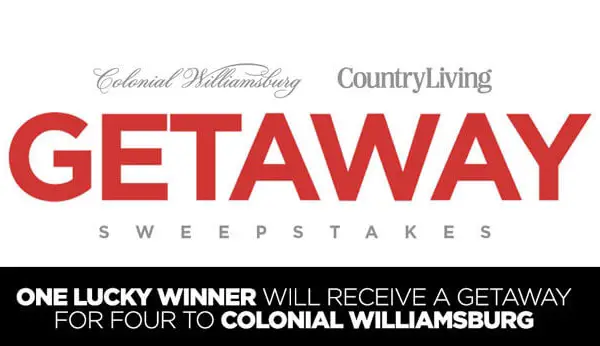 Countryliving.com Colonial Williamsburg Getaway Sweepstakes