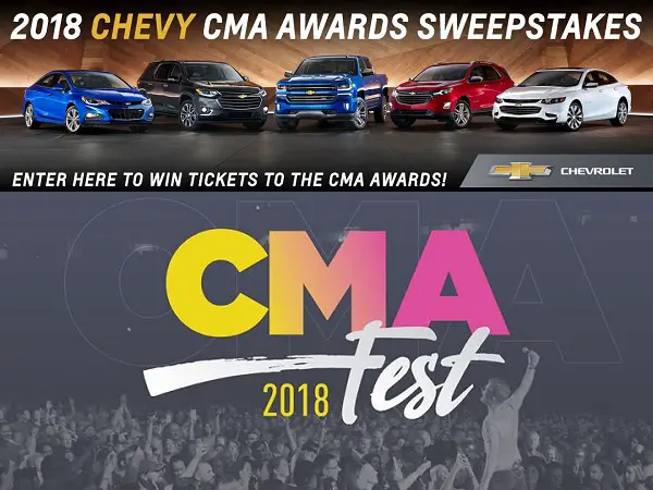 2018 Chevrolet CMA Awards Sweepstakes: Win free tickets!