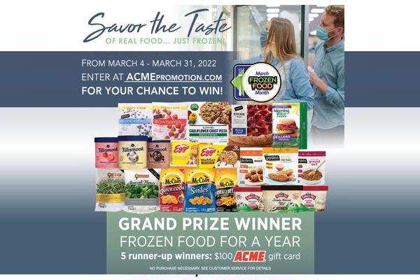 ACME Markets Frozen Food Month Sweepstakes: Win $3,100 ACME Gift Card