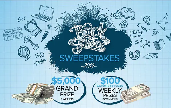 Balfour Back To School Sweepstakes 2019