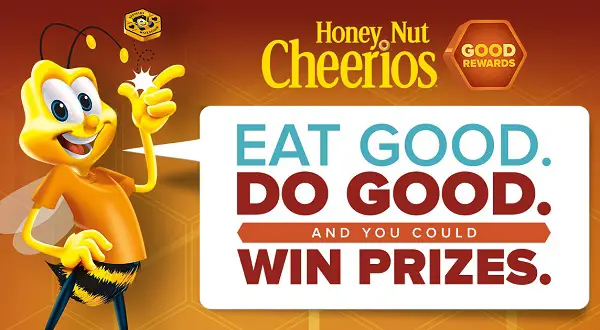 Honey Nut Cheerios Good Rewards Sweepstakes on www.beegoodrewards.com