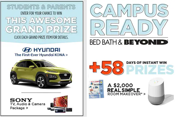 Bed Bath and Beyond College Campus Ready Sweepstakes