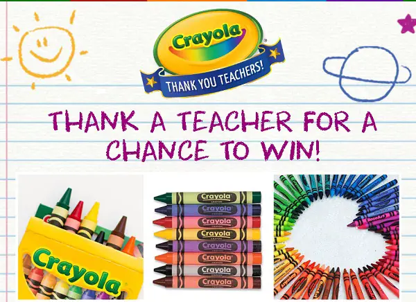 Crayola.com Thank a Teacher Sweepstakes