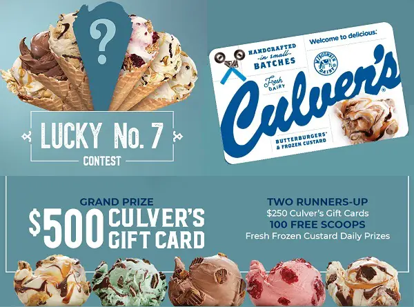 Culver’s Fresh Frozen Custard, Lucky #7 Contest
