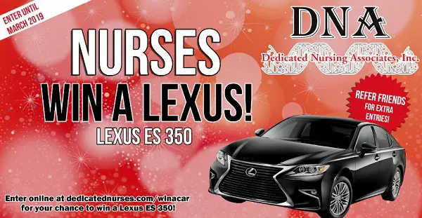 Dedicatednurses.com Win a 2018 Lexus ES350 Car Sweepstakes