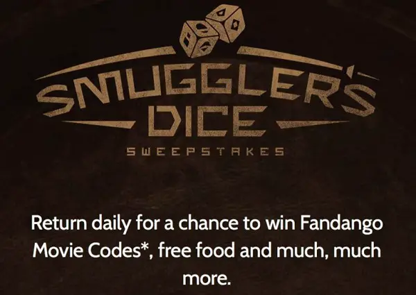 Denny’s Smuggler’s Dice Sweepstakes and Instant Win Game
