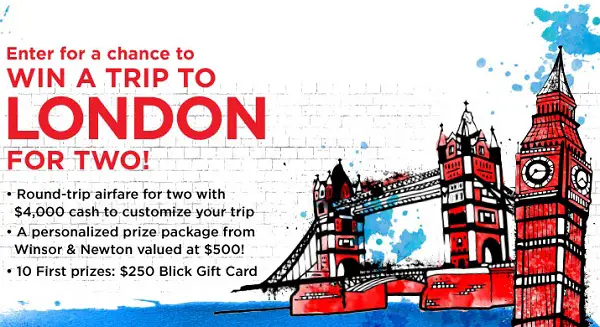 Dick Blick Art Materials London Travel Sweepstakes