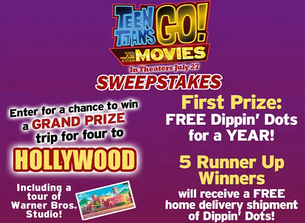 Dippindots.com Teen Titans Go! To the Movies Promotion