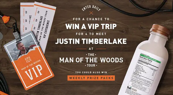 Bai “Justin Timberlake Concert Getaway Sweepstakes