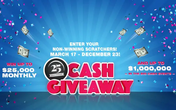 GA Lottery 25th Anniversary Cash Giveaway : Win $1 Million in Cash Prizes!