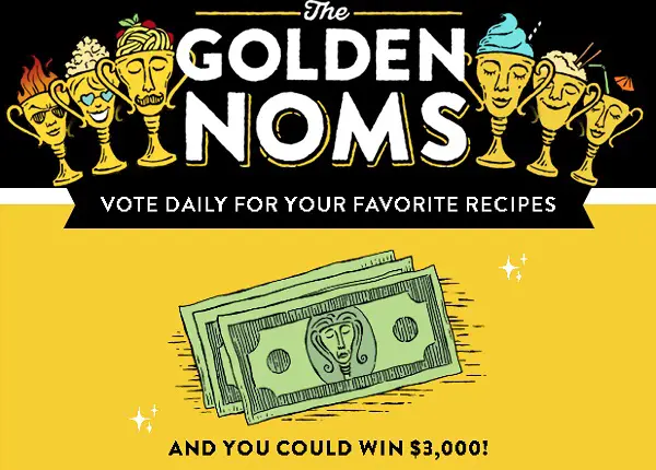 Genius Kitchen.com Golden Noms Sweepstakes– Win a $3,000 check