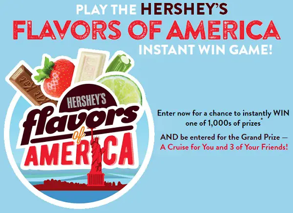 Hershey’s “Flavors of America” Instant Win Game