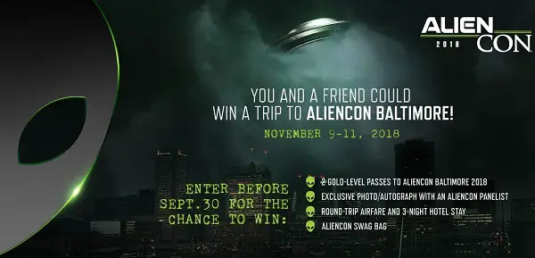 History.com Win a Trip to Aliencon Baltimore Galactic Sweepstakes