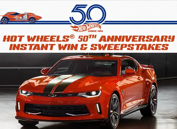 Hot Wheels 50th Anniversary Instant Win Game: Win 2018 CAMARO SS!