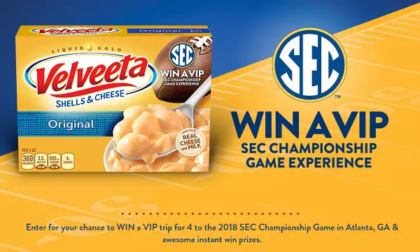 Velveeta SEC Instant Win Game and Sweepstakes