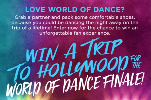 Nbc.com the World of Dance Finale Sweepstakes
