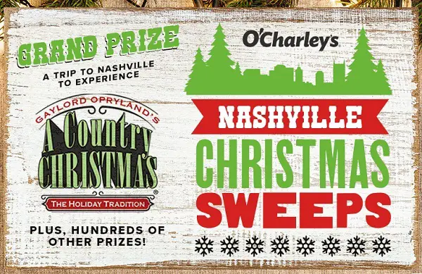 Ocharleys.com Nashville Christmas Sweepstakes & Instant Win Game