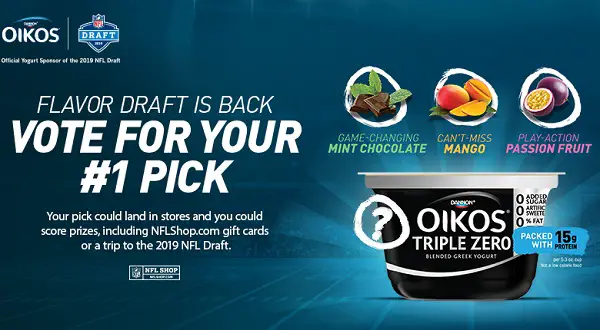 Dannon Oikos Flavor Draft Sweepstakes: Win VIP Experience of NFL Draft