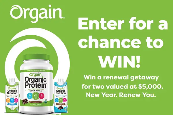 Orgain.com New Year Renew You Sweepstakes