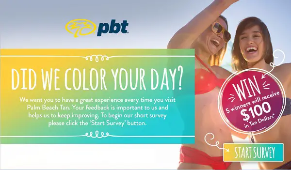 The Palm Beach Tan Survey: Win $100 in Tan Dollars