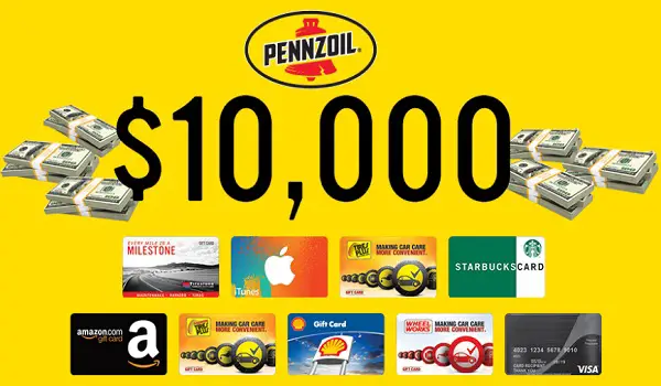 Pennzoil.com Spin to Win Sweepstakes