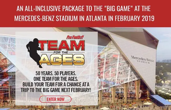 Pro Football Weekly Team For The Ages Sweepstakes: Win Trip to Super Bowl 2019!