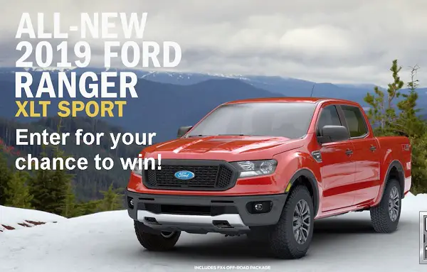 Ford Ranger Drive Tour Sweepstakes on rangerdrive.com