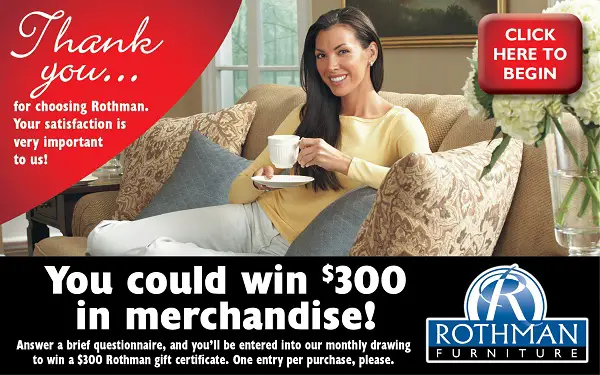 Rothman Customer Satisfaction Survey: Win $300 in merchandise