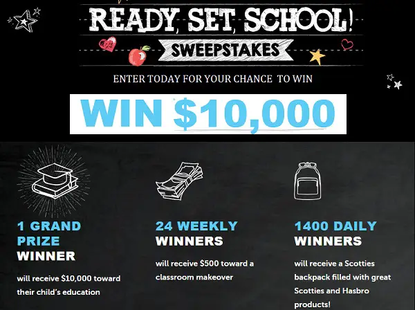 Scottiesfacial.com “Ready Set School” Sweepstakes