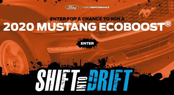 Ford Shift into Drift Sweepstakes: Win 2020 Ford Mustang