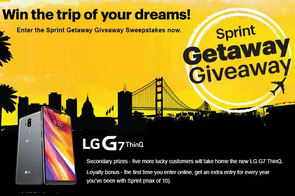 Sprint.com Getaway Giveaway Sweepstakes