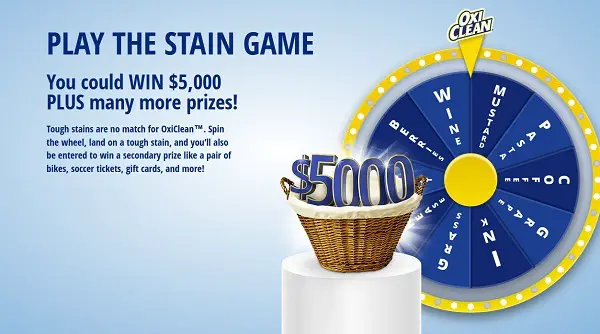 Oxiclean Stain Wheel Contest on Staingame.ca