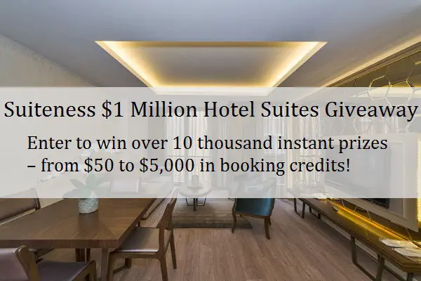 Suiteness.com September $1 Million Hotel Suites Giveaway