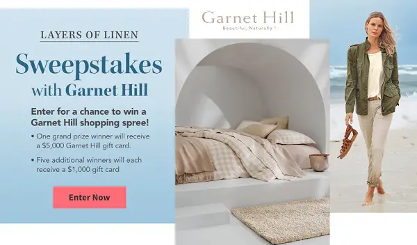 Traditionalhome.com Garnet Hill Layers of Linen Sweepstakes