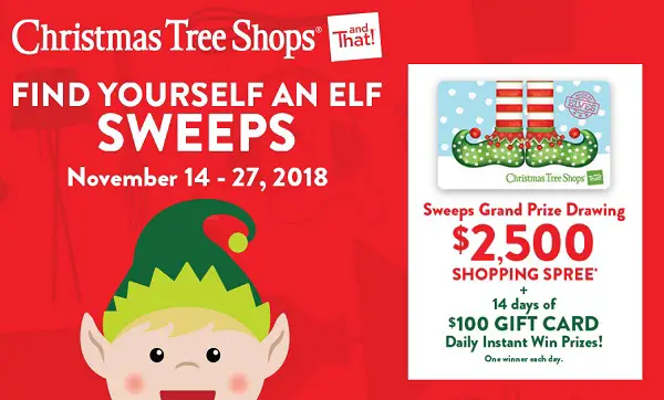 Christmastreeshops.com Find Yourself an Elf Sweepstakes