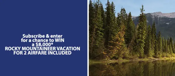 Expedia Cruises Sweepstakes 2025: Win a Rocky Mountaineer Vacation for Two