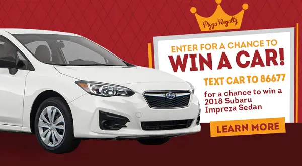 Round Table Pizza Car Giveaway: Win 2018 Subaru Impreza!